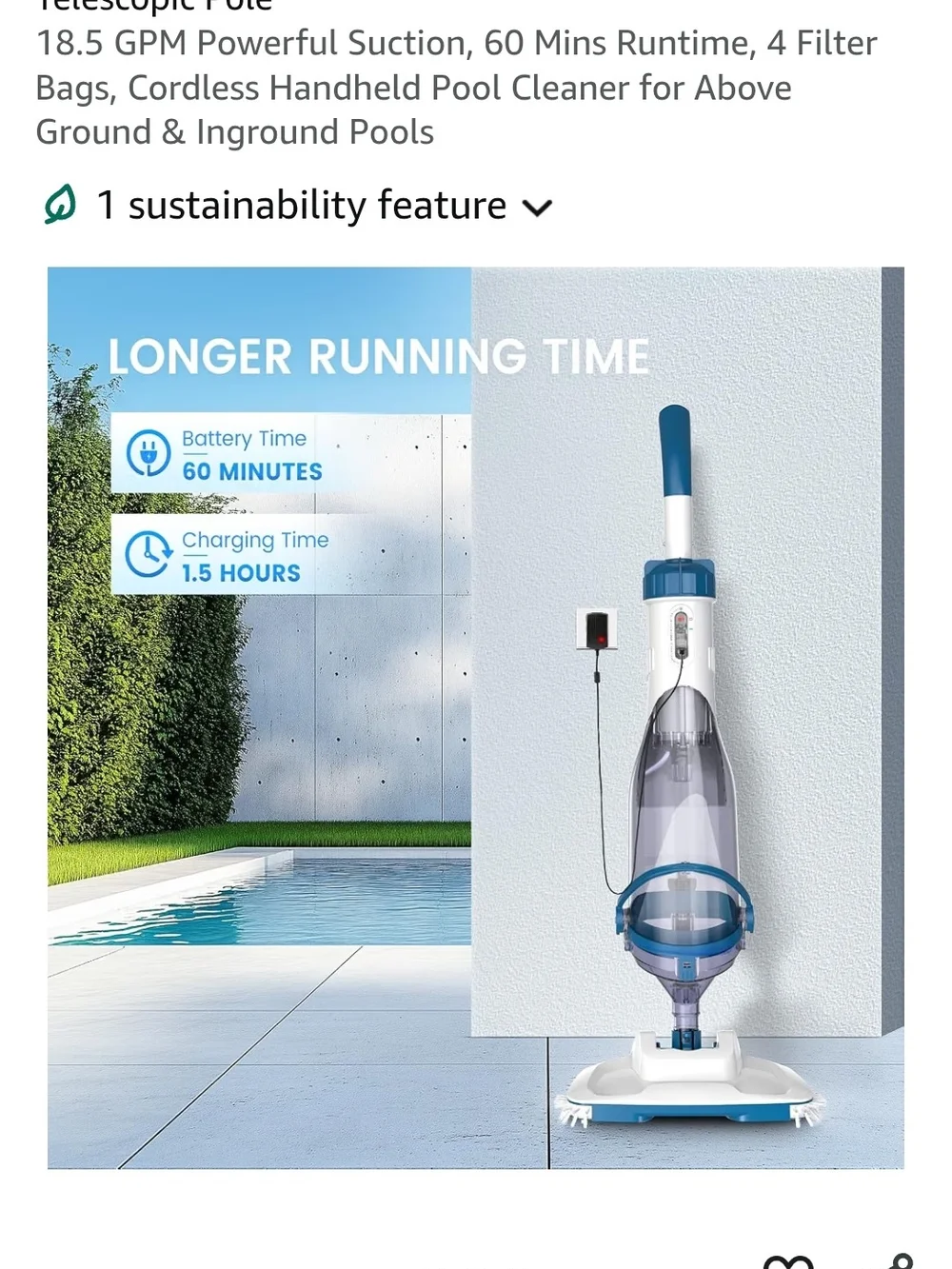 Cordless Electric Spin Mop - White & Teal